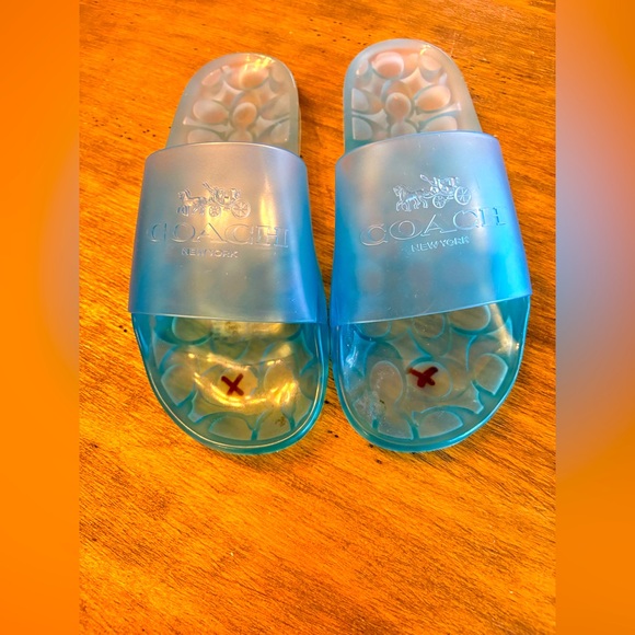 Coach Ulyssa Rubber Slide Sea Mist Size 8.5 Pool - Picture 1 of 10